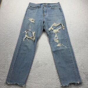 Levi's Premium Wedgie Fit Jeans Women's Size 29 Light Wash Distressed Denim